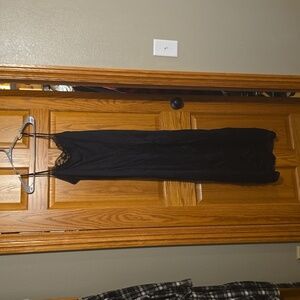 Long black lingerie dress